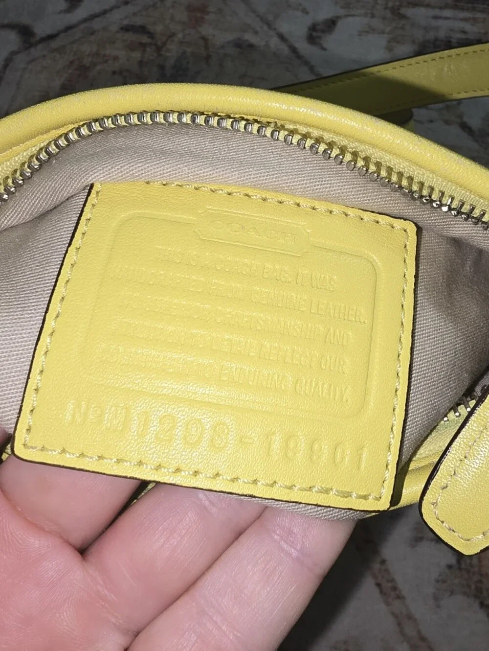 Coach yellow leather